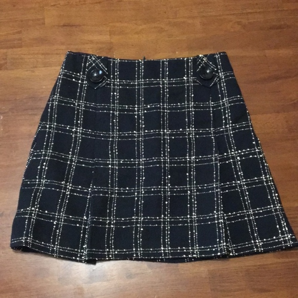 Nanette Lepore Plaid Tweed Skirt